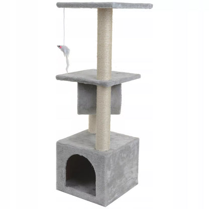 Kačių draskyklė namelis guolis draskymo stulpas žaislas bokštas sizalis 92cm