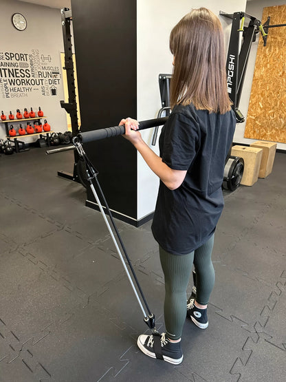 Fitness treniruočių lazda PILATES BAR + 4 pasipriešinimo gumos