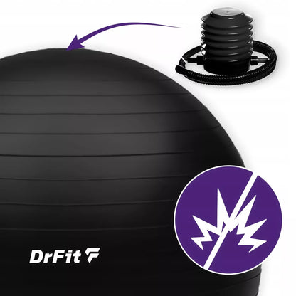 DRFIT FITNESS TRENIRUOČIŲ KAMUOLYS GIMNASTIKOS KAMUOLYS SU POMPA JOGA PILATES Ø85