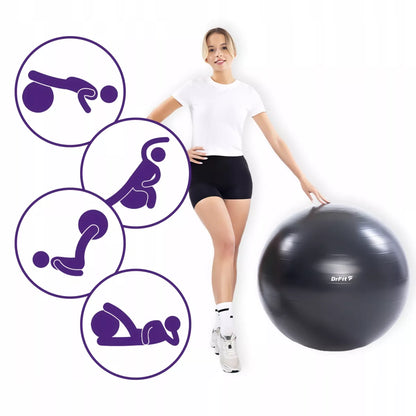 DRFIT FITNESS TRENIRUOČIŲ KAMUOLYS GIMNASTIKOS KAMUOLYS SU POMPA JOGA PILATES Ø85