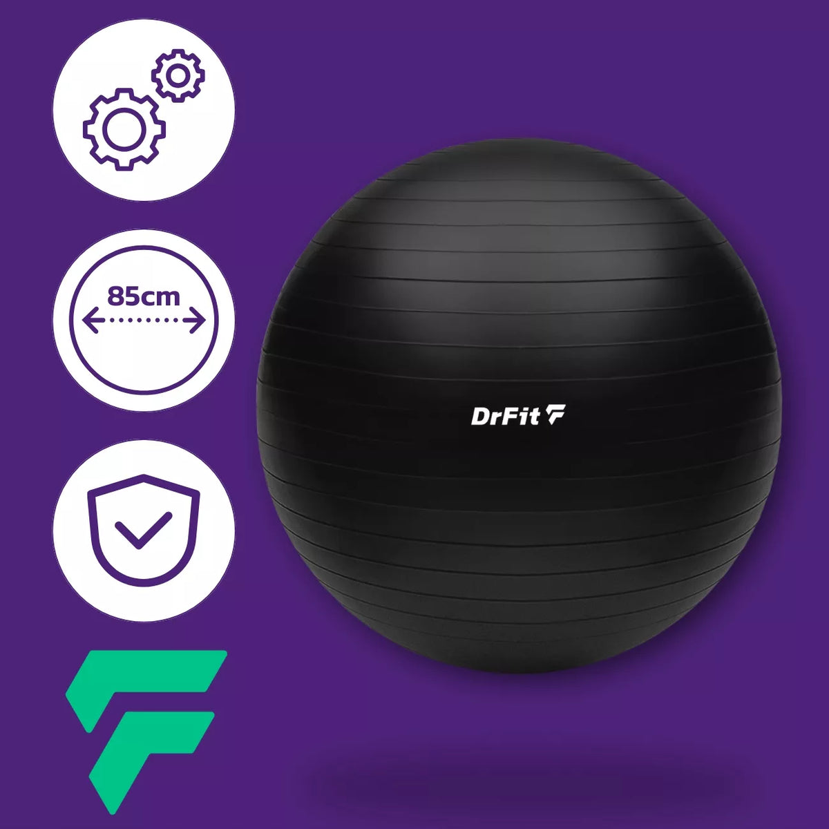 DRFIT FITNESS TRENIRUOČIŲ KAMUOLYS GIMNASTIKOS KAMUOLYS SU POMPA JOGA PILATES Ø85