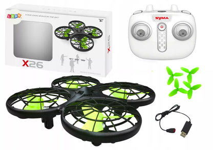 VALDOMAS AUTOMATINIS DRONAS VAIKAMS SYMA X26 2.4GHz LED 3D REŽIMAS