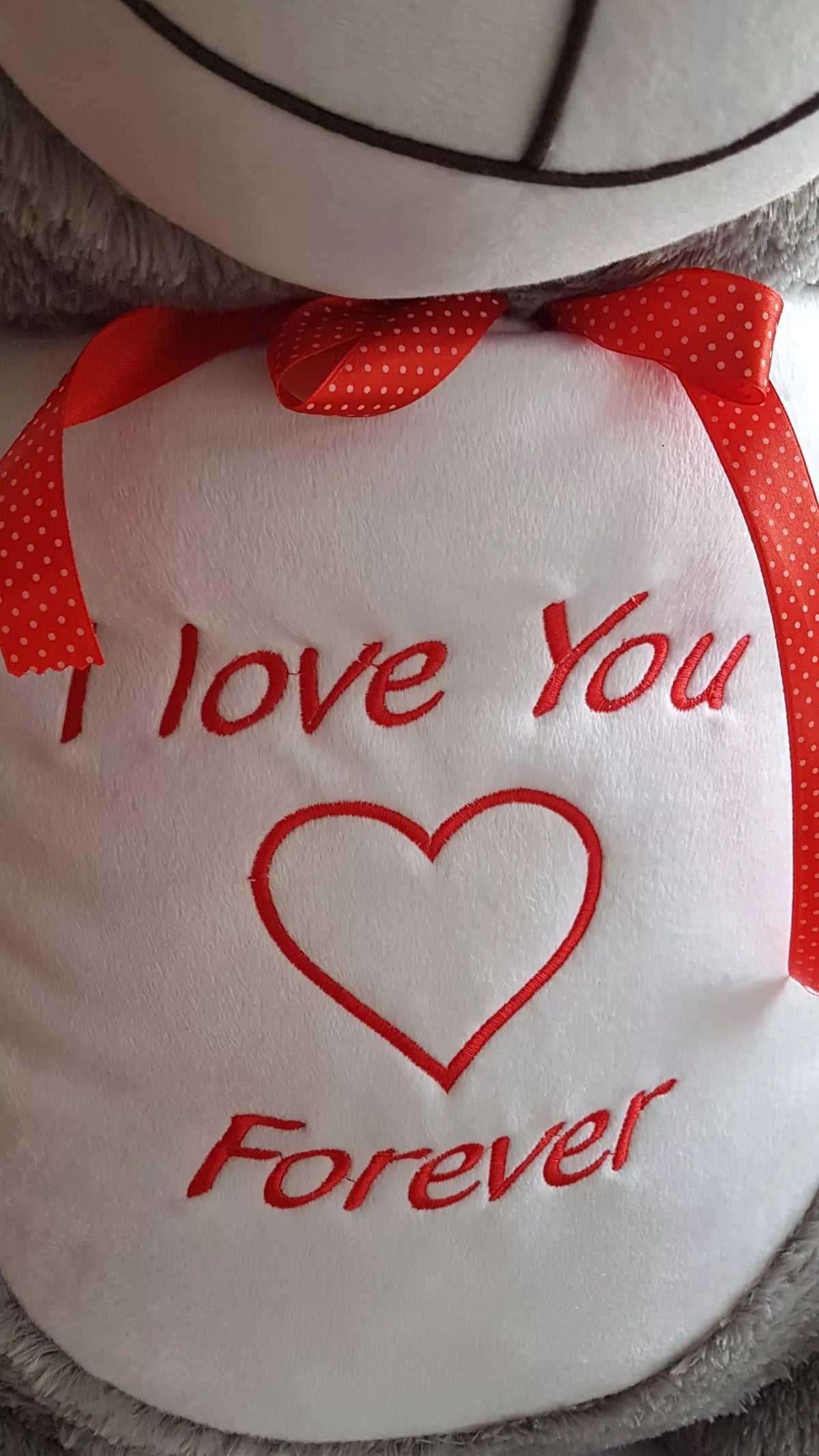 Didelis pliušinis meškinas milžinas 200 cm – siuvinėjimas „I Love You“