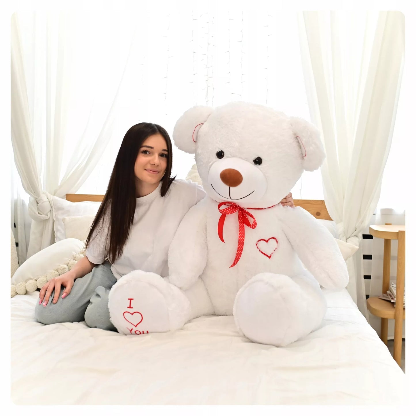 Didelis pliušinis meškutis 160 cm – didelis pliušinis, baltas