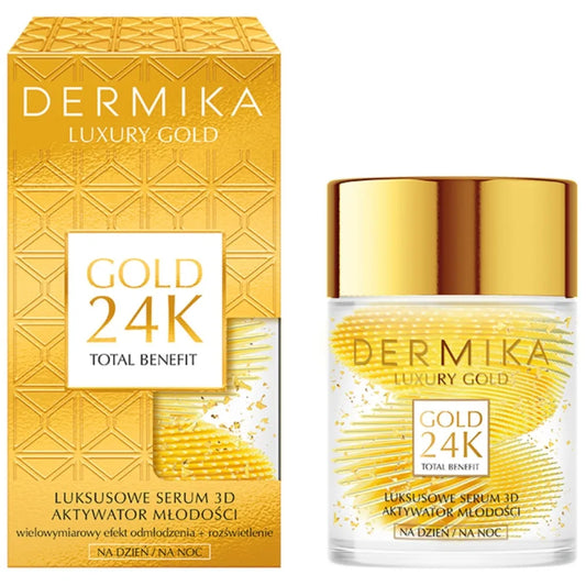 Dermika Luxury Gold dovanų rinkinys moterims veido kremas serumas 65+