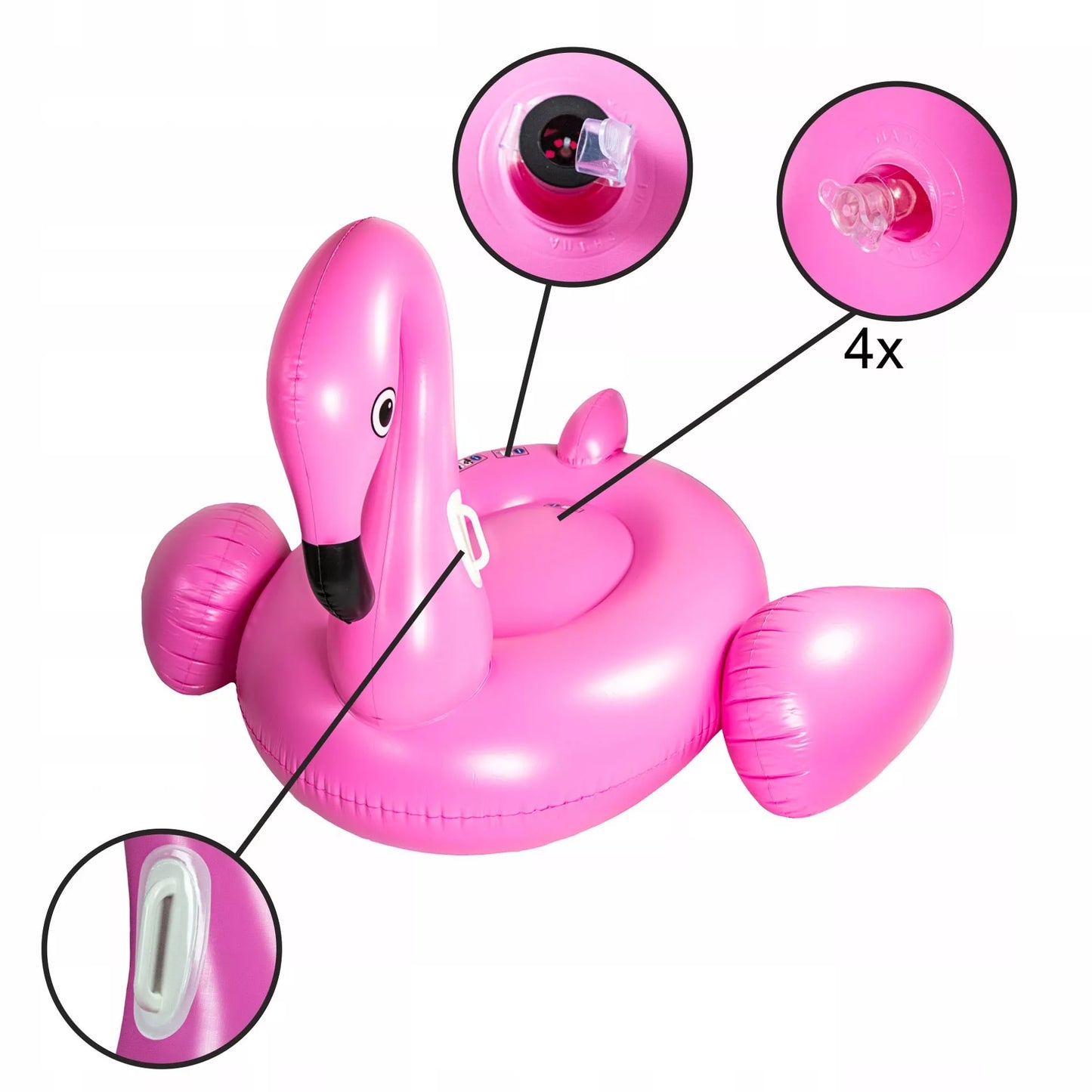 Pripuąiamas Flamingo DIDELis plaukimo ratas su sėdyne 217x200 cm