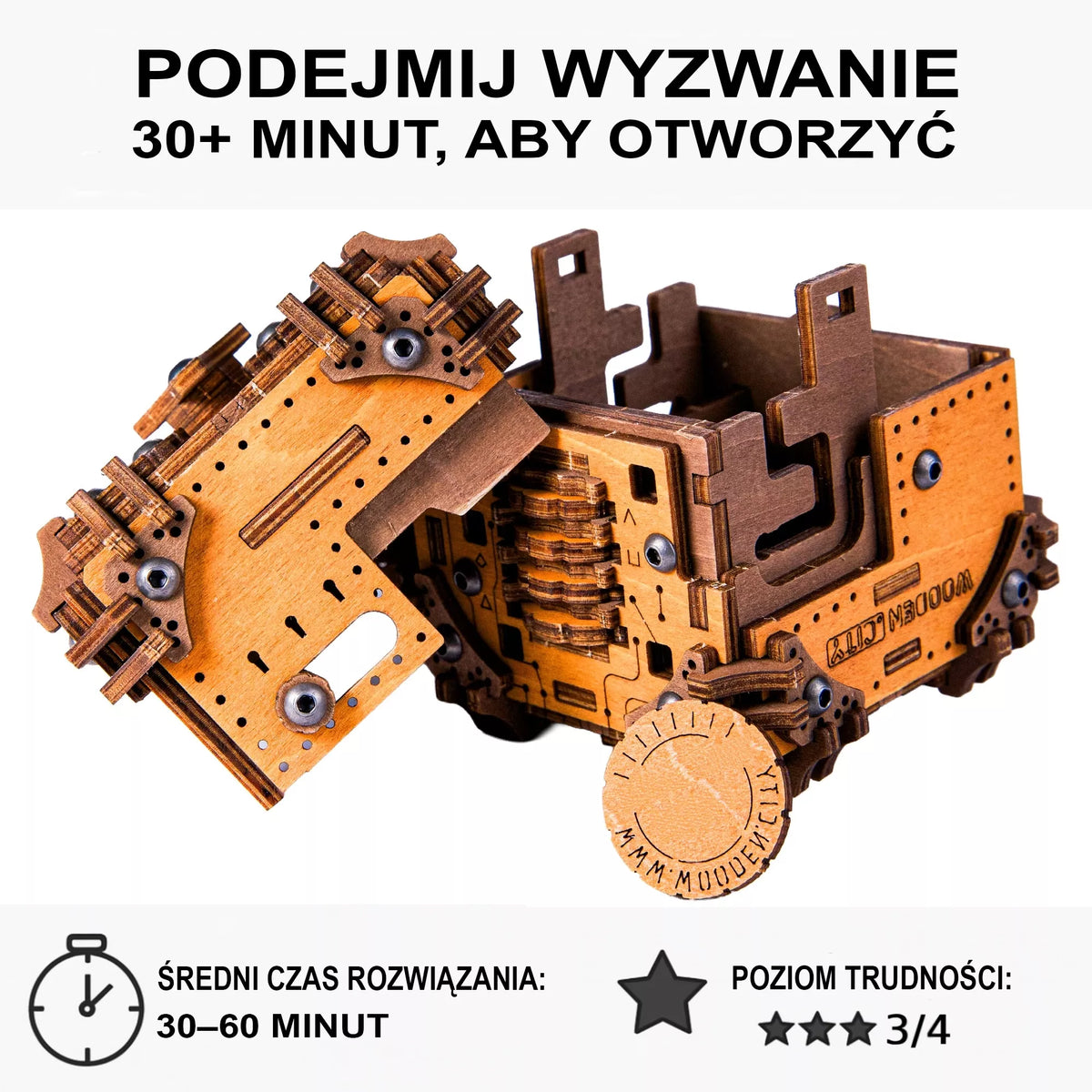 Medinės 3D Dėlionės Galvosūkis Tesseract pabėgimo kambario dėžutė