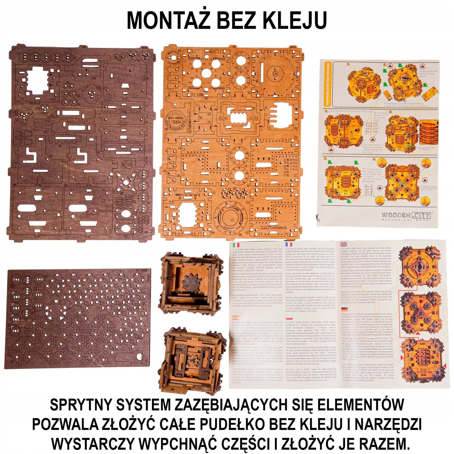 Medinės 3D Dėlionės Galvosūkis Tesseract pabėgimo kambario dėžutė