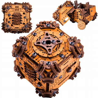 Medinės 3D Dėlionės Galvosūkis Tesseract pabėgimo kambario dėžutė