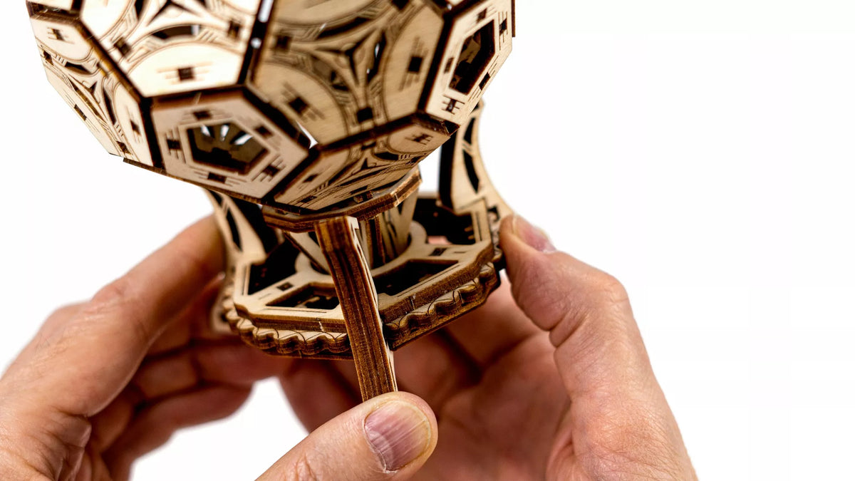 Medinis 3D Dėlionės Puodelis Ant Stalo Kamuoliukas Konstrukciniai Blokeliai Wooden.City