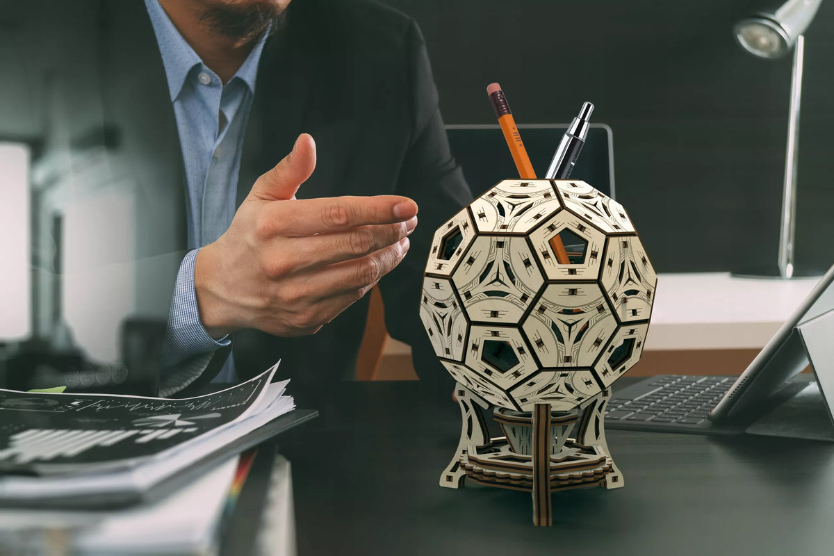 Medinis 3D Dėlionės Puodelis Ant Stalo Kamuoliukas Konstrukciniai Blokeliai Wooden.City