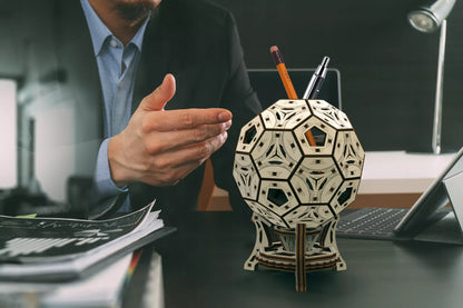 Medinis 3D Dėlionės Puodelis Ant Stalo Kamuoliukas Konstrukciniai Blokeliai Wooden.City