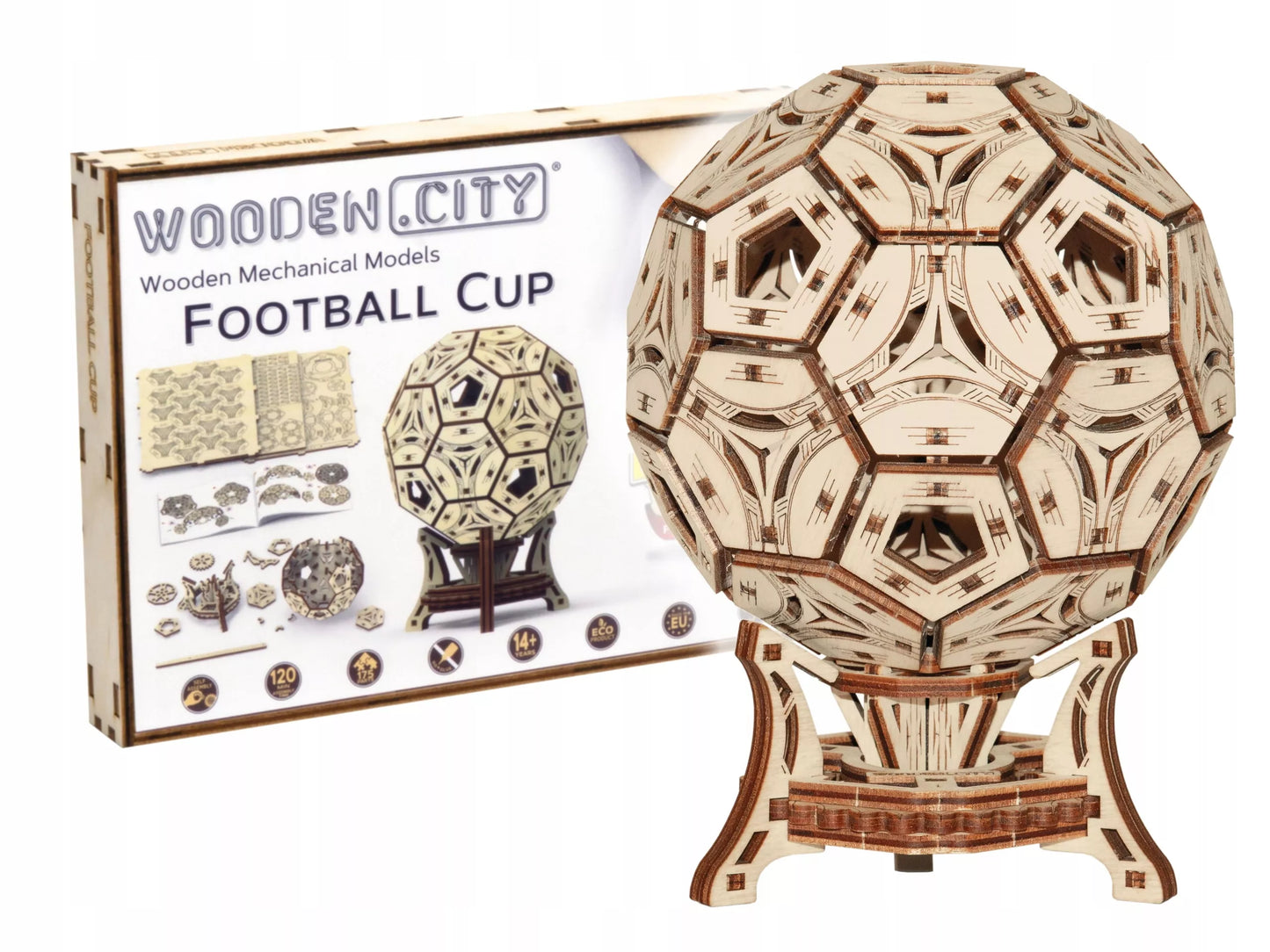 Medinis 3D Dėlionės Puodelis Ant Stalo Kamuoliukas Konstrukciniai Blokeliai Wooden.City