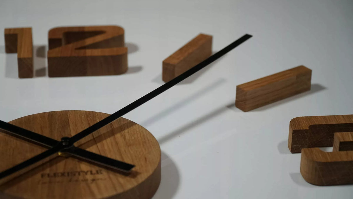 Medinis sieninis laikrodis ąžuolinis lipdomas EKO – 75 cm, didelis