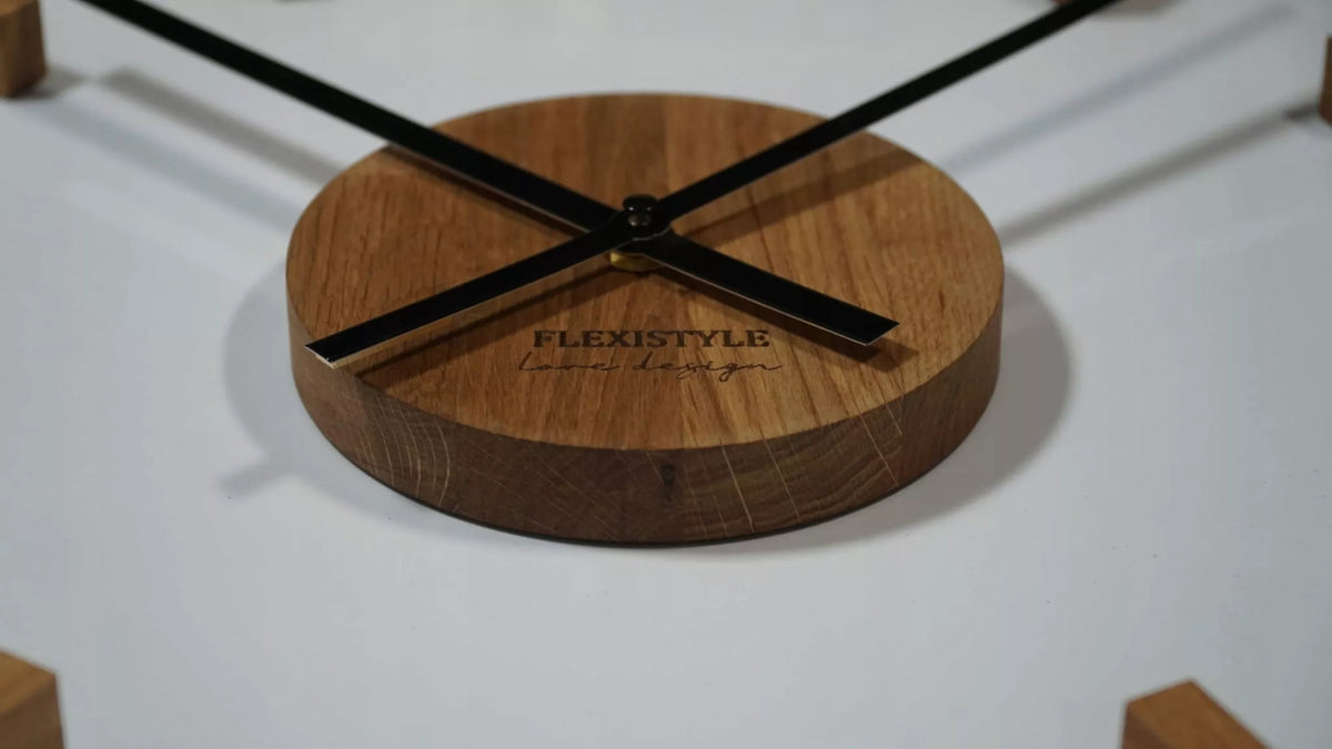 Medinis sieninis laikrodis ąžuolinis lipdomas EKO – 75 cm, didelis