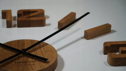 Medinis sieninis laikrodis ąžuolinis lipdomas EKO – 75 cm, didelis