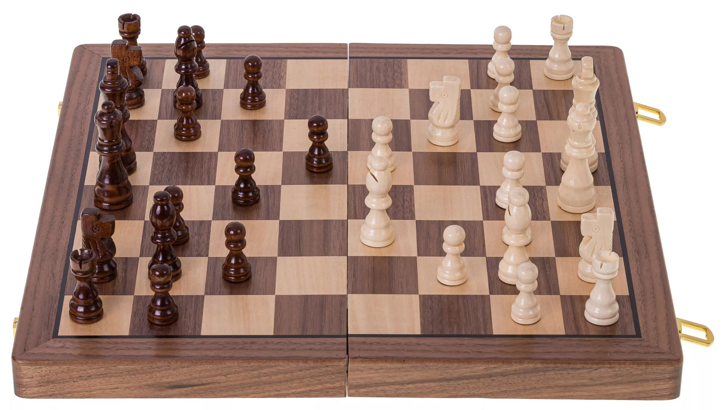 Dideli mediniai magnetiniai šachmatai ir šaškės 380 – Rytvešys + 2 x papildomos valdovės