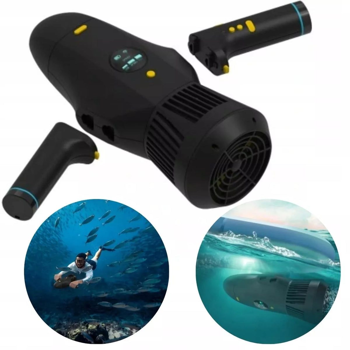 Elektrinis povandeninis motoroleris, skirtas nardymui, „SUP“ lentų ir baidarių „OceanX“ pavara