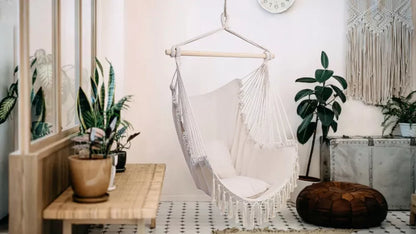 Sūpynė hamakas „Braziliška“ – kabama kėdė balkonui, sodui, Boho dizainas