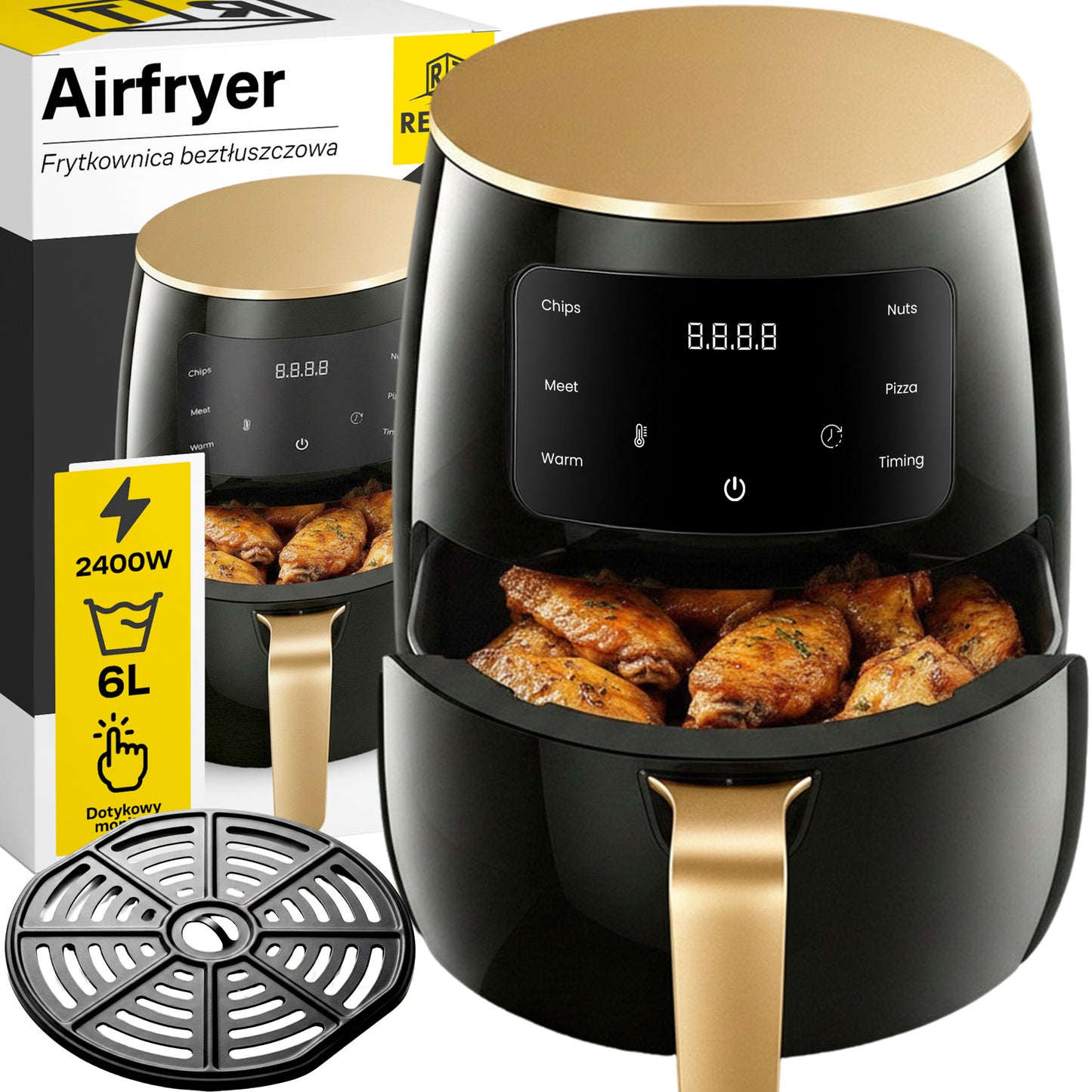 Beļļas Fritieris Air Fryer 6L, 2400W Jaudīga Cepeškrāsns-Fritieris