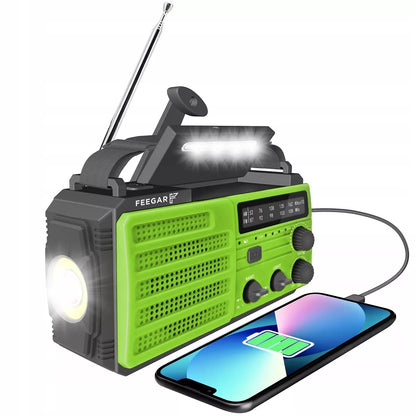 Feegar OZE3 Radijas FM AM Statybinis Tinklinis Nešiojamas Saulės 8000mAh Žibintuvėlis