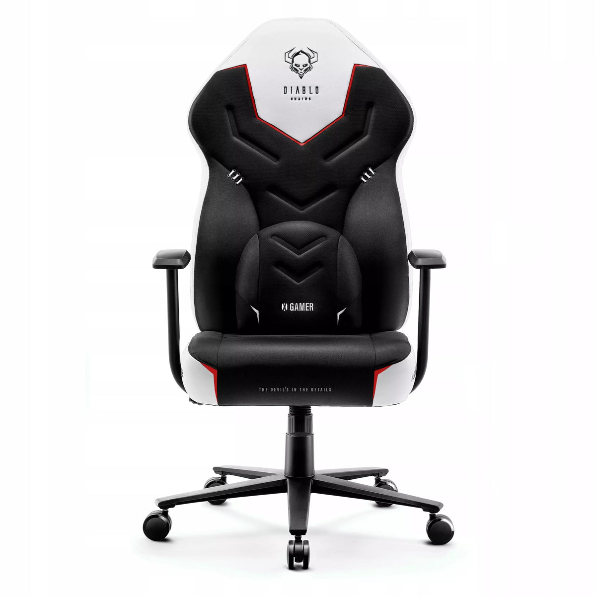 Žaidimų kėdė medžiaginė sukamoji Diablo X-Gamer Normalaus dydžio: Sniego baltumo