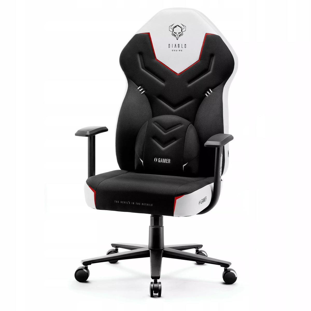 Žaidimų kėdė medžiaginė sukamoji Diablo X-Gamer Normalaus dydžio: Sniego baltumo