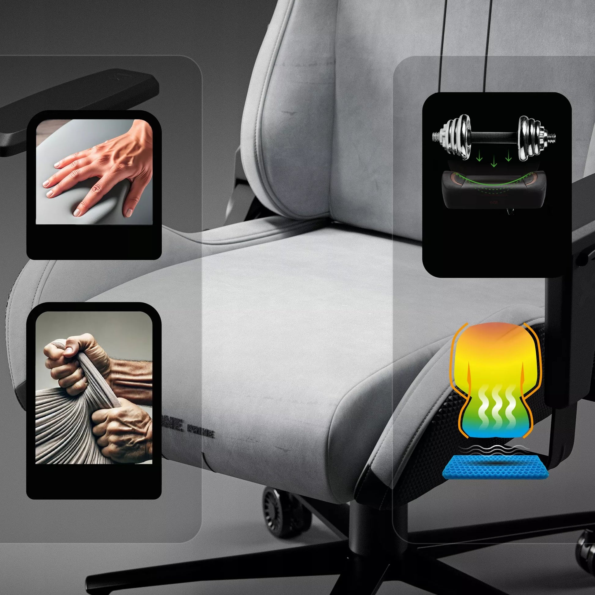 Žaidimų kėdė Diablo Chairs X.One Prime pilkas audinys