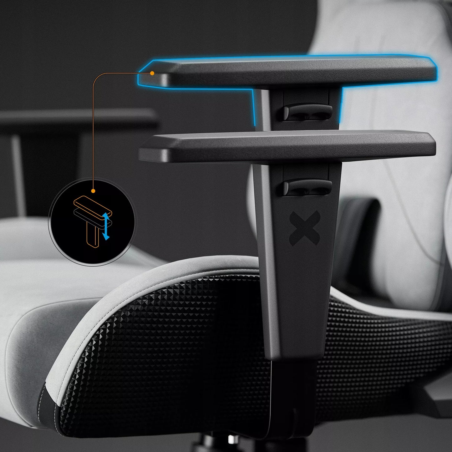 Žaidimų kėdė Diablo Chairs X.One Prime pilkas audinys