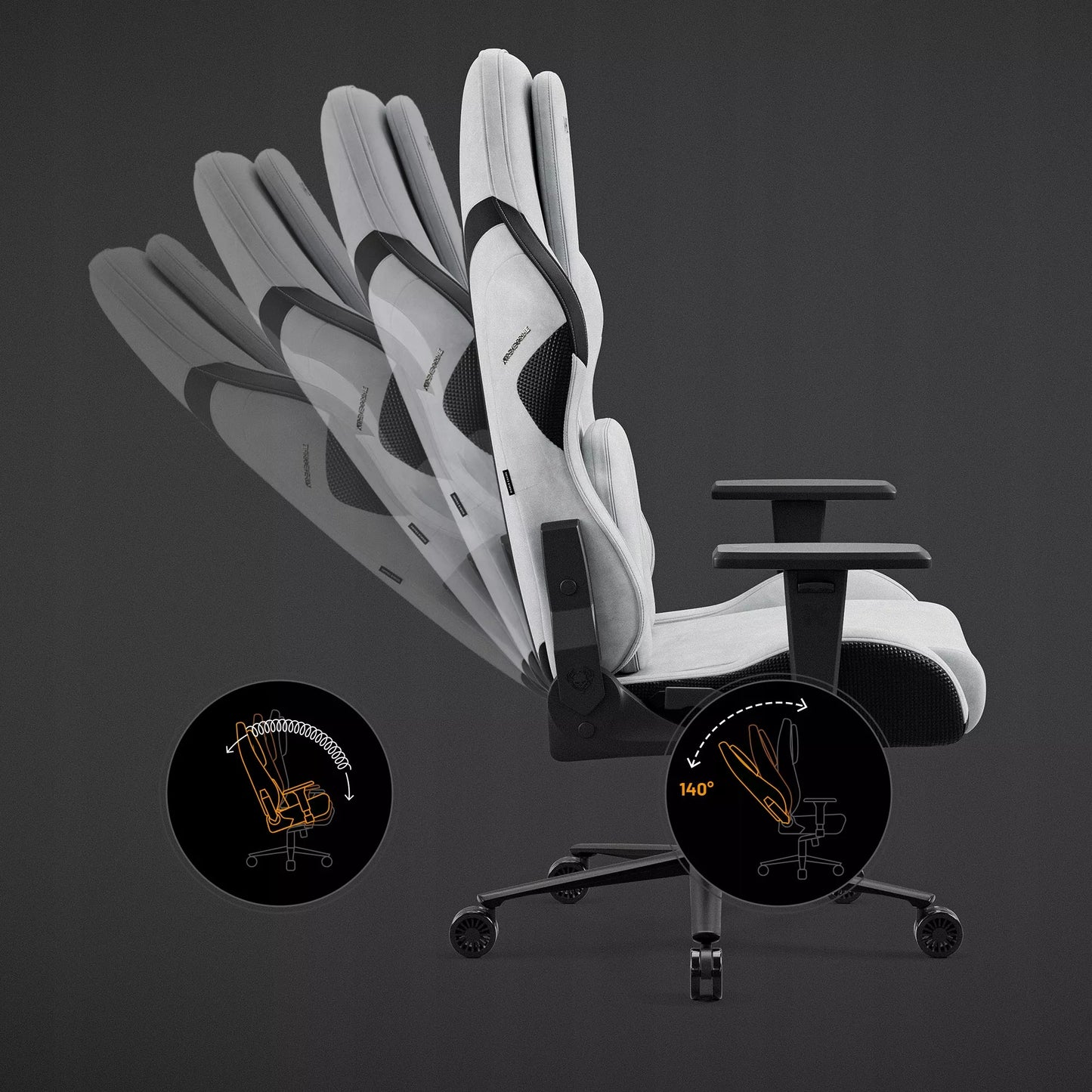 Žaidimų kėdė Diablo Chairs X.One Prime pilkas audinys