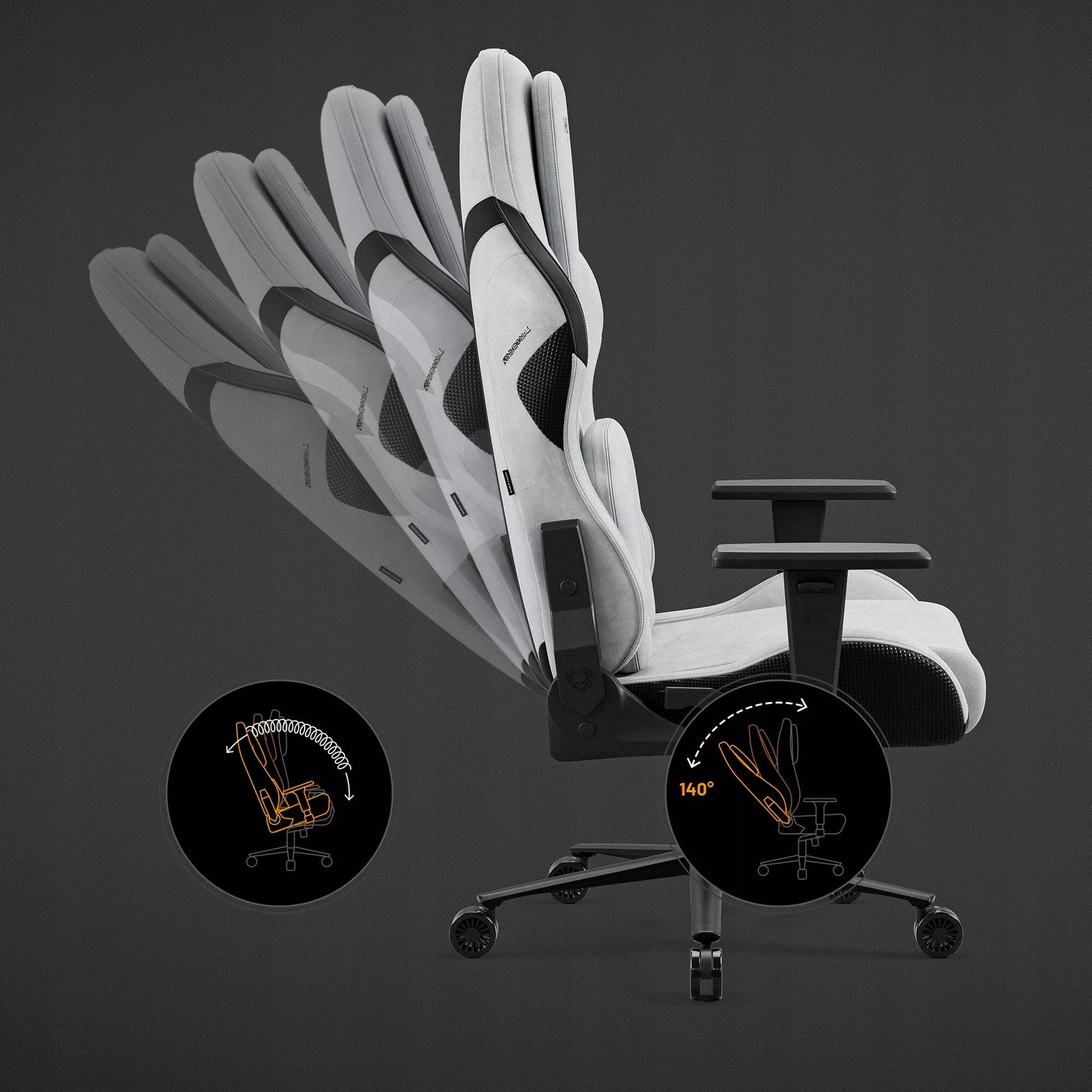 Žaidimų kėdė Diablo Chairs X.One Prime pilkas audinys