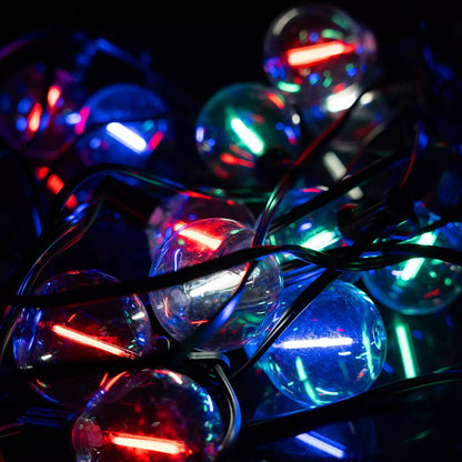 Sodinė girlianda su saulės energija, 20 LED, 10,6 m, RGB, šilta, dekoratyvinė