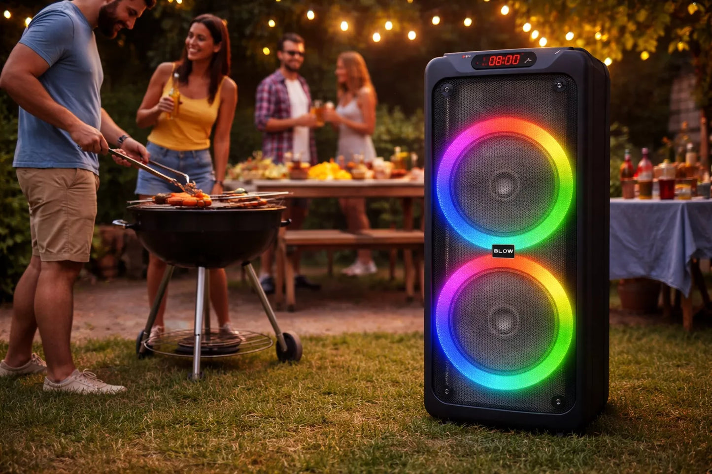 NEŠIOJAMAS BELAIDIS BLUETOOTH GARSIAKALBIS DIDELIS KARAOKE MIKROFONAS RADIJAS 280W