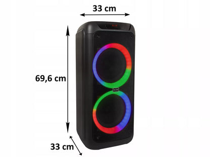 NEŠIOJAMAS BELAIDIS BLUETOOTH GARSIAKALBIS DIDELIS KARAOKE MIKROFONAS RADIJAS 280W