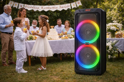 NEŠIOJAMAS BELAIDIS BLUETOOTH GARSIAKALBIS DIDELIS KARAOKE MIKROFONAS RADIJAS 280W