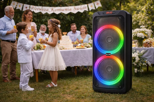 NEŠIOJAMAS BELAIDIS BLUETOOTH GARSIAKALBIS DIDELIS KARAOKE MIKROFONAS RADIJAS 280W