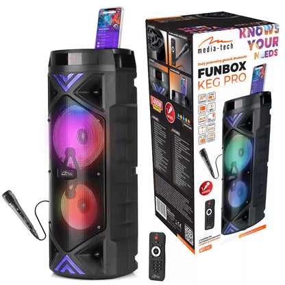 Nešiojamas belaidis „Bluetooth“ garsiakalbis su radiju ir karaokė MEDIATECH KEG 1400W