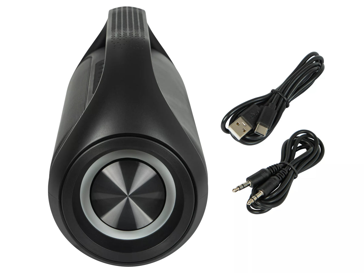 Nešiojamas belaidis vandeniui atsparus IPX5 Bluetooth garsiakalbis su FM radiju, USB ir RGB