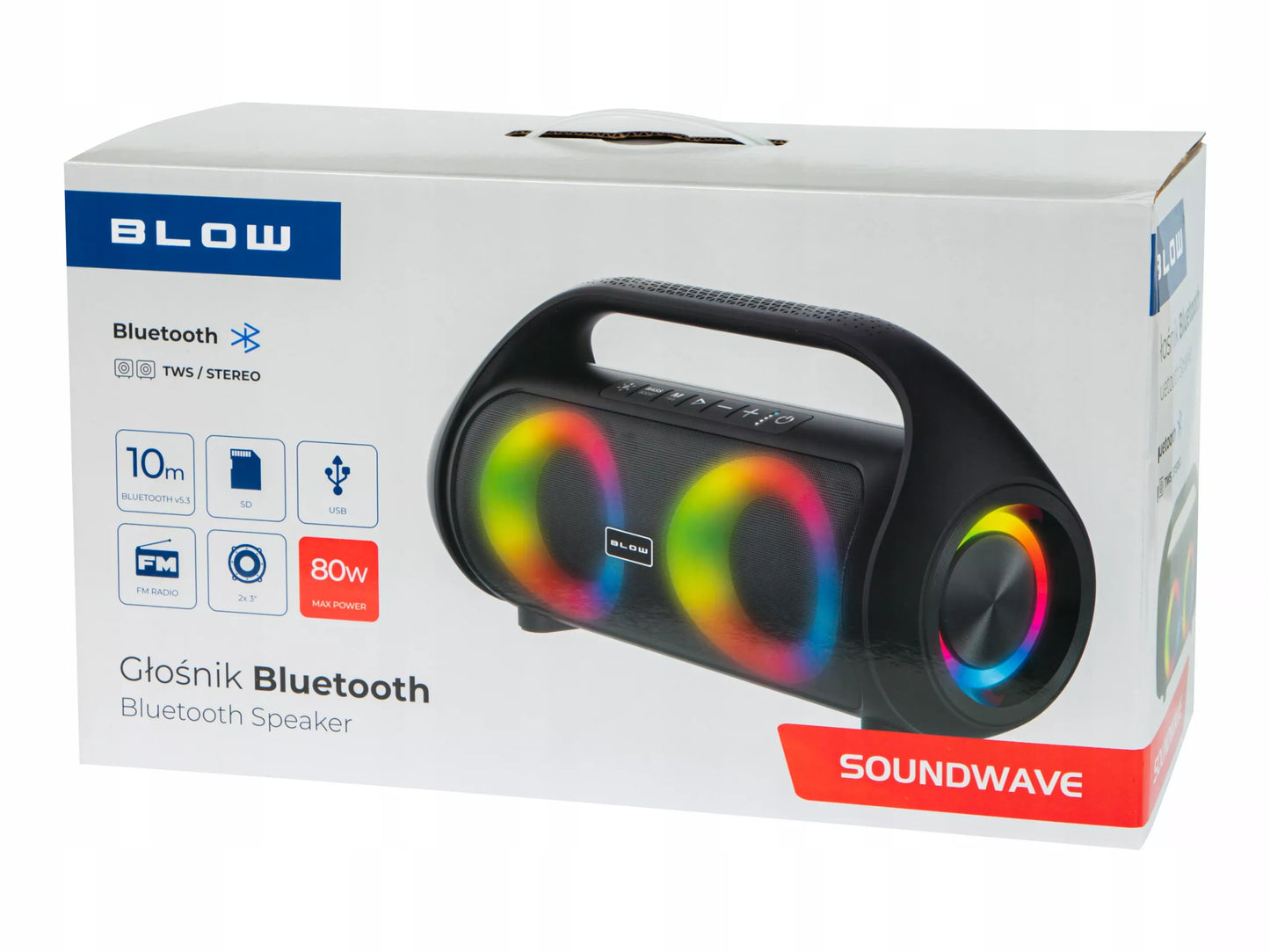 Nešiojamas belaidis vandeniui atsparus IPX5 Bluetooth garsiakalbis su FM radiju, USB ir RGB