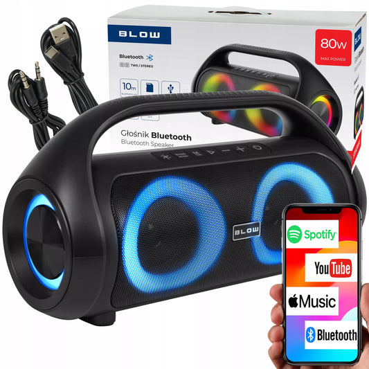 Nešiojamas belaidis vandeniui atsparus IPX5 Bluetooth garsiakalbis su FM radiju, USB ir RGB