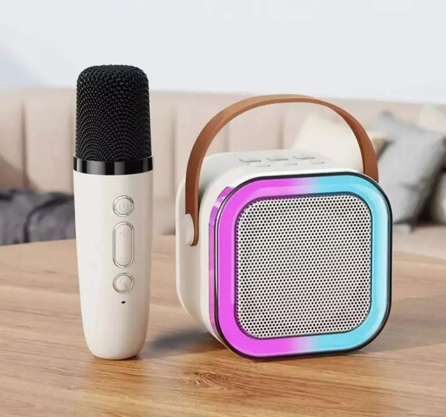 Nešiojamas „Bluetooth“ garsiakalbis su mikrofonu ir RGB apšvietimu