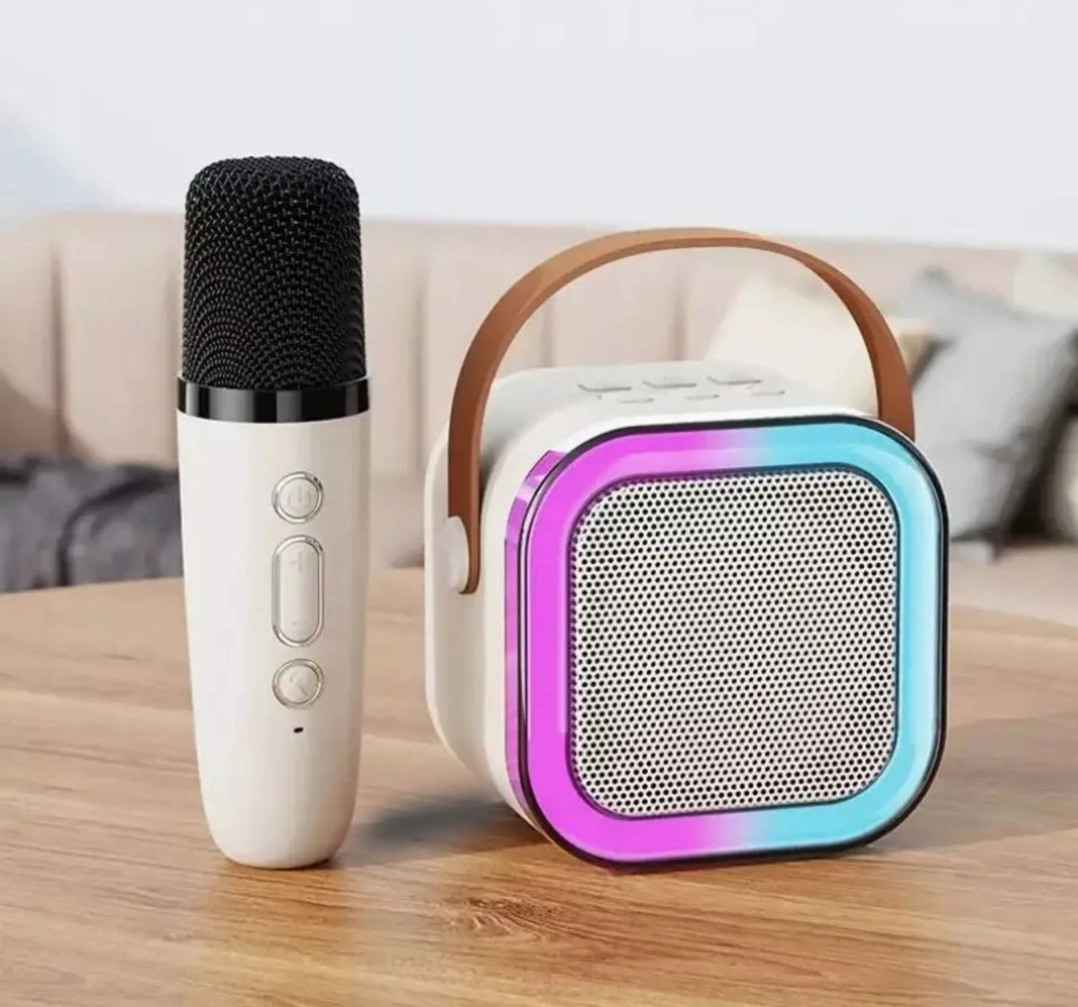 Nešiojamas „Bluetooth“ garsiakalbis su mikrofonu ir RGB apšvietimu