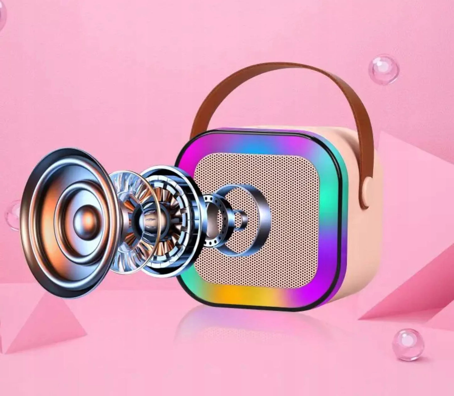 Nešiojamas „Bluetooth“ garsiakalbis su mikrofonu ir RGB apšvietimu