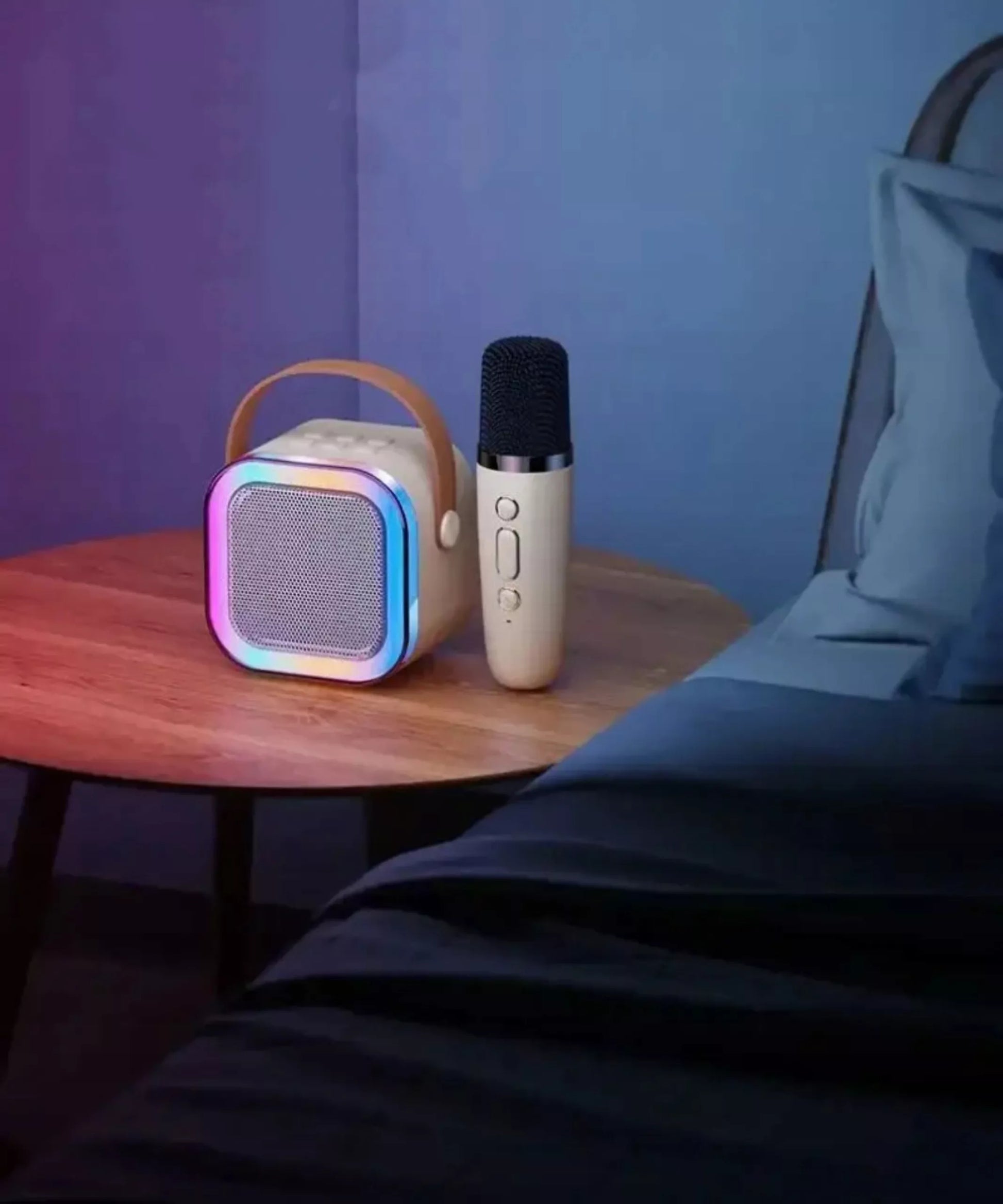 Nešiojamas „Bluetooth“ garsiakalbis su mikrofonu ir RGB apšvietimu