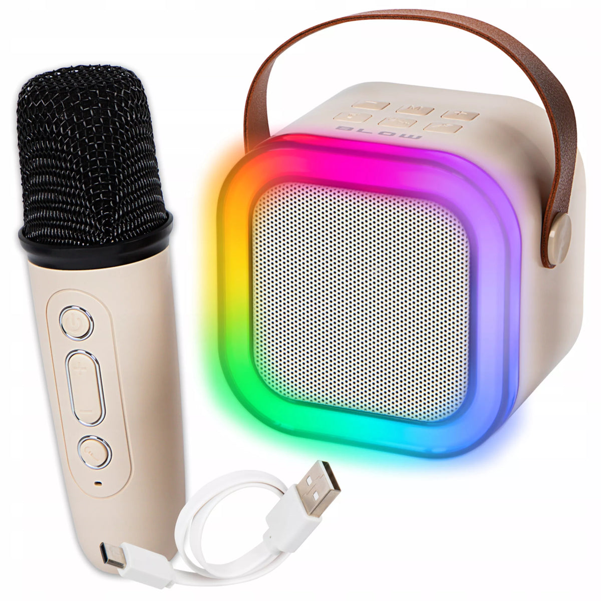 Nešiojamas „Bluetooth“ garsiakalbis su mikrofonu ir RGB apšvietimu