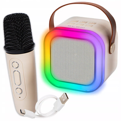 Nešiojamas „Bluetooth“ garsiakalbis su mikrofonu ir RGB apšvietimu