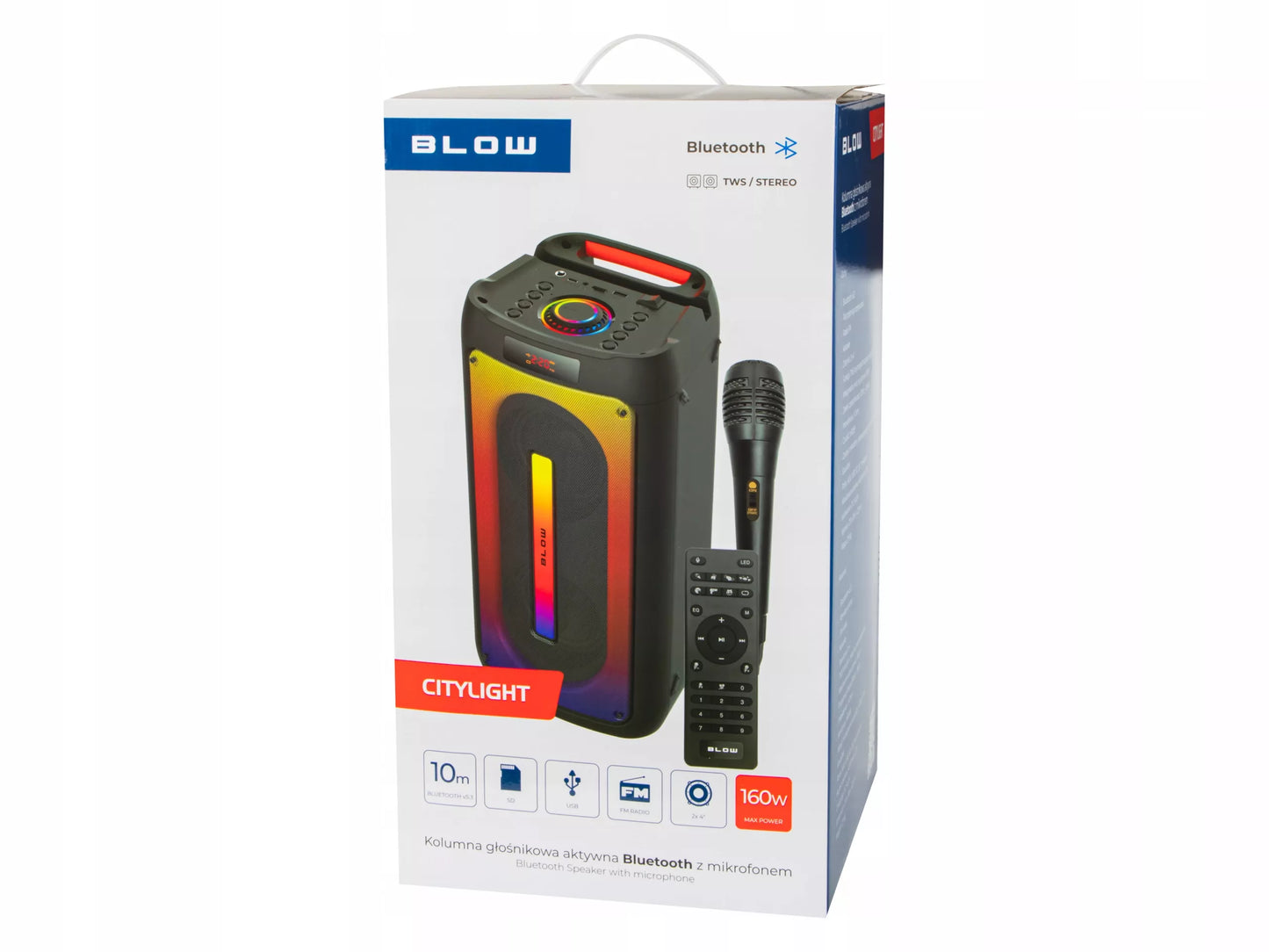 Nešiojamas Bluetooth USB Garsiakalbis BOOMBOX su RGB, Karaoke, Mikrofonu ir Nuotolinio Valdymo Pulteliu (Rinkinys)