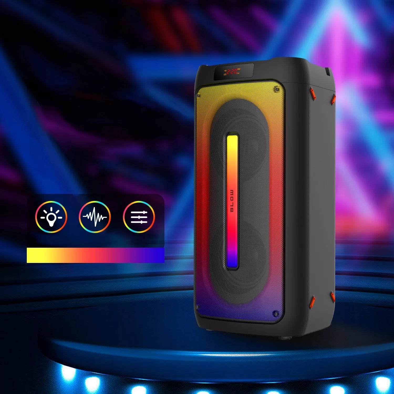 Nešiojamas Bluetooth USB Garsiakalbis BOOMBOX su RGB, Karaoke, Mikrofonu ir Nuotolinio Valdymo Pulteliu (Rinkinys)