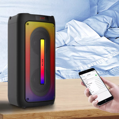 Nešiojamas Bluetooth USB Garsiakalbis BOOMBOX su RGB, Karaoke, Mikrofonu ir Nuotolinio Valdymo Pulteliu (Rinkinys)