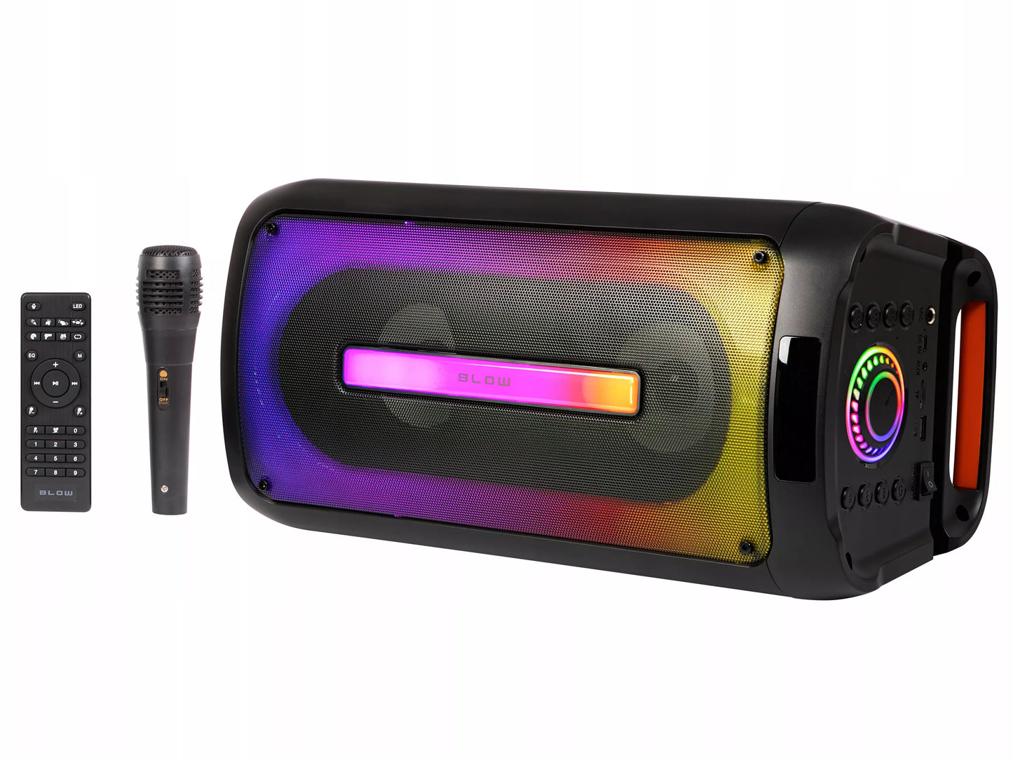 Nešiojamas Bluetooth USB Garsiakalbis BOOMBOX su RGB, Karaoke, Mikrofonu ir Nuotolinio Valdymo Pulteliu (Rinkinys)